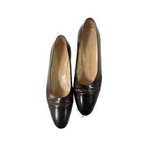 Silvia Fiorentina Brown Black Leather Pumps Shoes 5.5 M